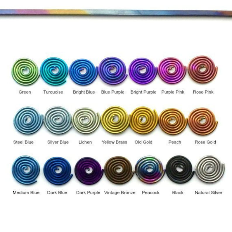 1 Simple Niobium Hypoallergenic Earring Hoop 22, 20, 18, 16, 14 gauge Diameter and 21 Colors to Select from image 9