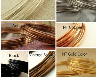 Square Wire Non Tarnish 18 and 21 gauge - Copper, Vintage Bronze, Gold, Silver, Titanium, Antique Copper, Black, Rose Gold - 100% Guarantee