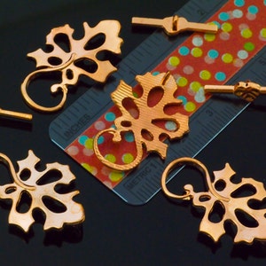 2 Copper Toggle Clasps Stunning Oversized Leaf 32mm X 22mm Clearance Sale image 4