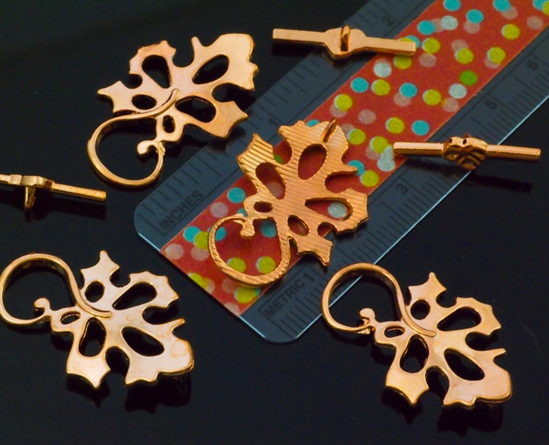 2 Copper Toggle Clasps Stunning Oversized Leaf 32mm X 22mm Clearance Sale image 4