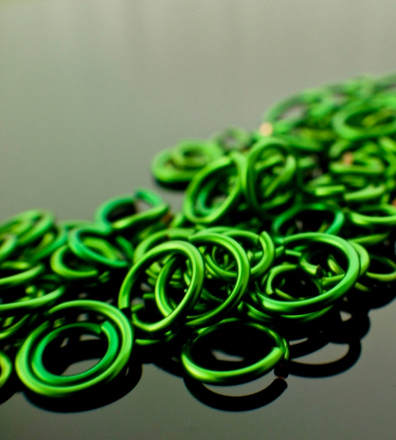 100/% Guarantee 22 or 24 gauge 100 Green Jump Rings Custom Handmade 10 14,16 18 20 12