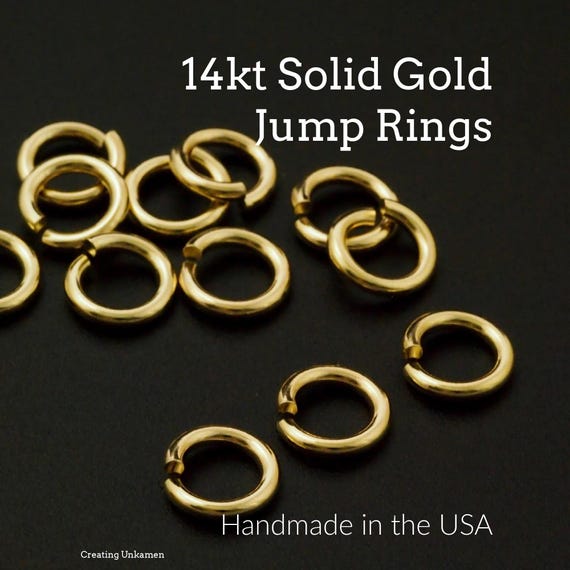 1 14kt Solid Gold Jump Ring Handmade in Your Pick Gauge and Diameter