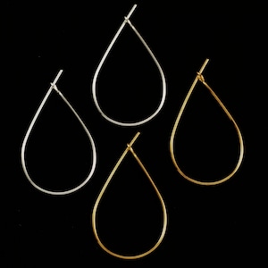 20 Pairs Teardrop Beading Hoops 27mm X 17mm Silver or Gold Plated 100% Guarantee image 8