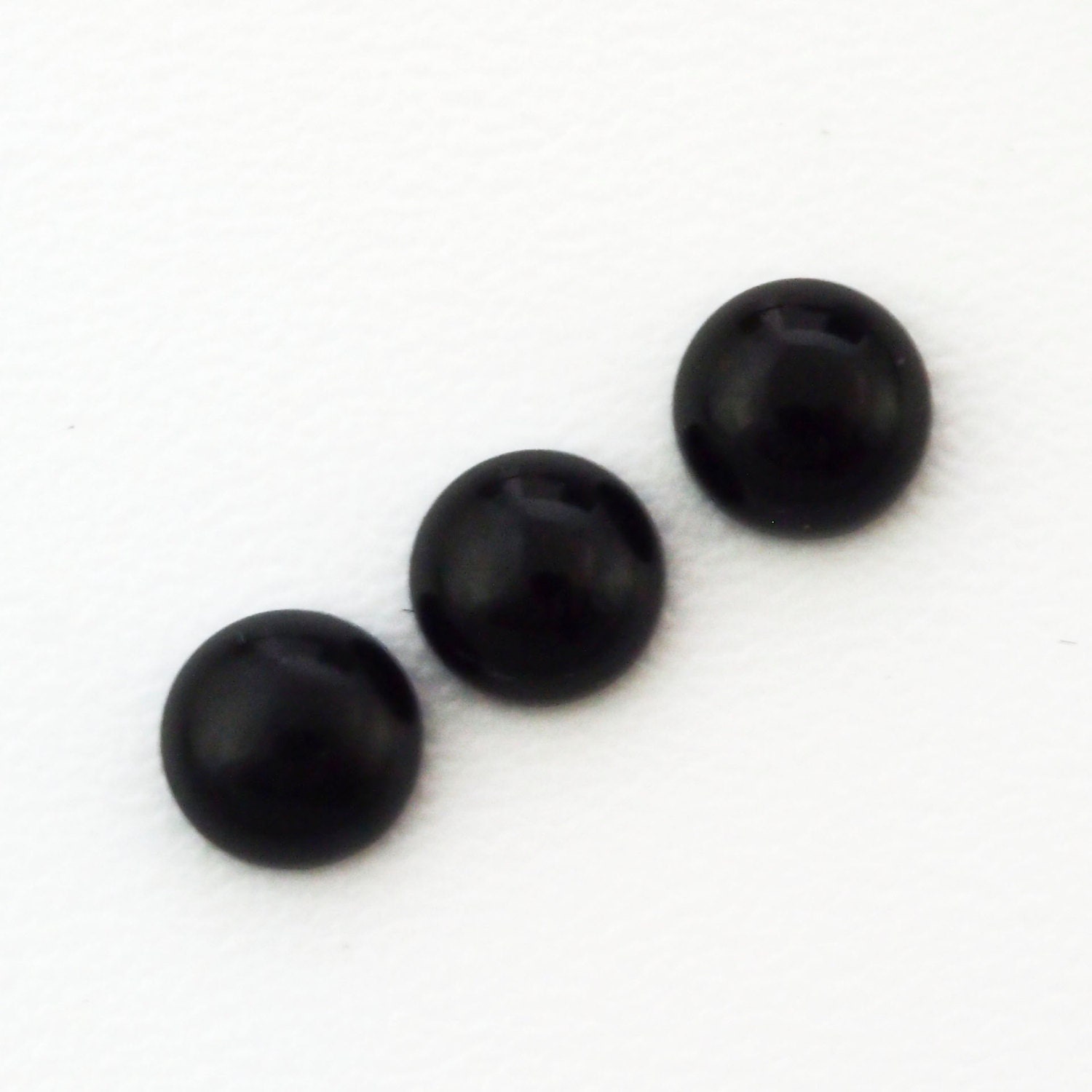 Natural Black Onyx Cabochons - Round Loose Gemstones 3mm To 20mm For Jewelry Making