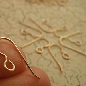 5 Pairs Solid Bronze Perfect Curve Ear Wires 20 gauge 100% Guarantee image 7