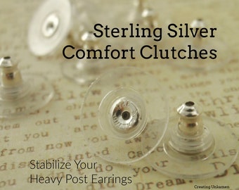 5 pairs Sterling Silver Ear Donuts - Comfort Clutch - Perfect to Stabilize Heavy Post Earrings