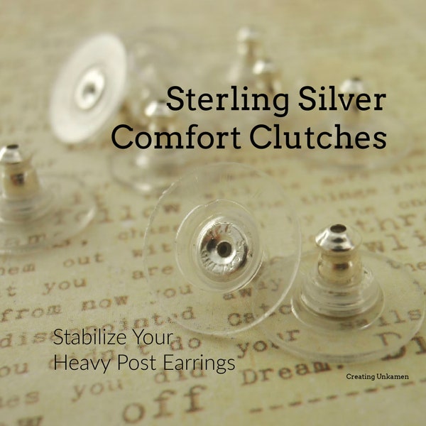 5 pairs Sterling Silver Ear Donuts - Comfort Clutch - Perfect to Stabilize Heavy Post Earrings