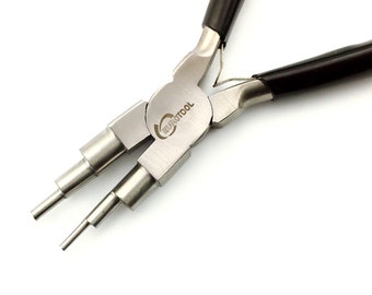 6 Step Looping Pliers - Perfect for Precise Repetitive Loops for Ear Wire and Clasp Making - Professionally Prepped with Free Wire Sample