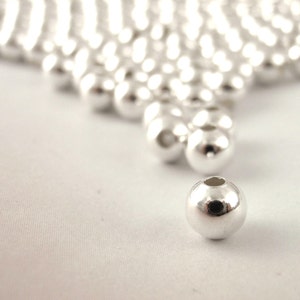 50 Silver Plated Smooth Round Beads You Pick Size 2.5mm - Etsy