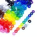 100 - 7mm OD Silicone Jump Rings - You Pick Color - Black, White, Brown, Pink, Purple, Blue, Green, Yellow, Orange, Red or Rainbow Mix