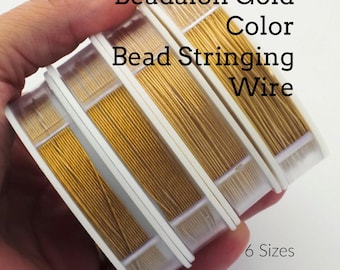 Beadalon Bead Stringing Wire - Gold Color - 6 Sizes Available - 100% Guarantee