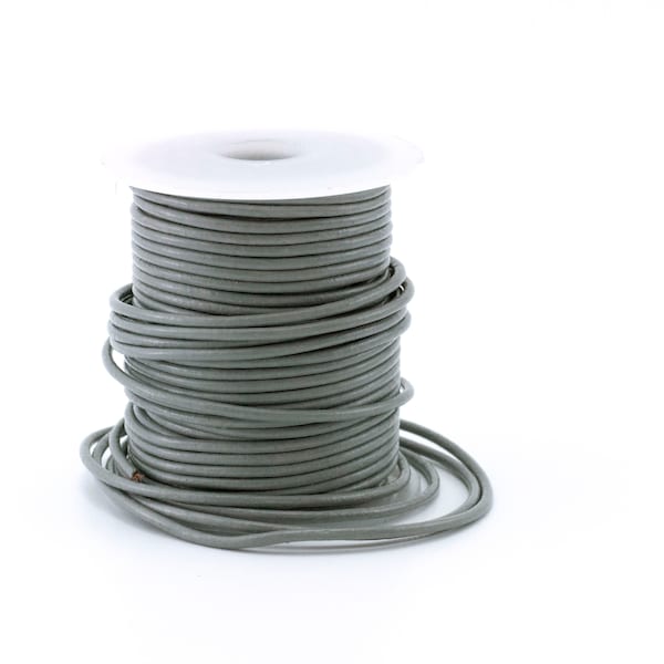 Light Grey Indian Leather Cord - By The Yard in 0.5mm, 1mm, 1.5mm, 2mm