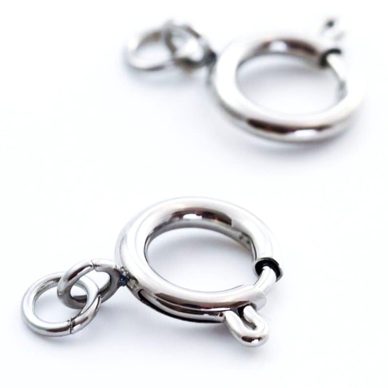 6 Stainless Steel Spring Clasps 6mm, 8mm, 10mm, 12mm, 14mm 16mm - 100% ...