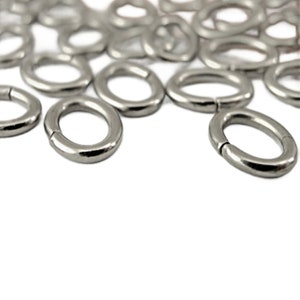 50 Stainless Steel OVAL Jump Rings You Choose 18 or 16 gauge Best Commercially Made 100% Guarantee image 2