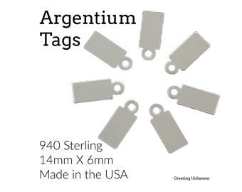 7 Argentium Sterling Silver Tag Stamping Blanks - 14mm X 6mm - 100% Guarantee