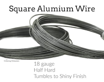 Alambre cuadrado de aluminio - Semiduro - Calibre 18 - 100% de garantía - Fabricado en EE. UU.