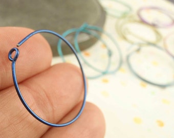 20mm Handmade Niobium Hoops - Hypoallergenic in Your Choice of Colors