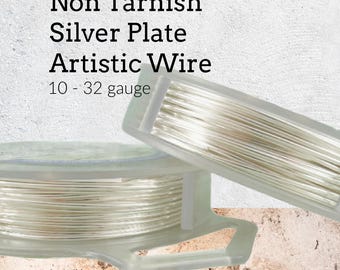 Artistic Wire Non Tarnish Silver Plate 10, 12, 14, 16, 18, 20, 22, 24, 26, 28, 30, 32 gauge - 100% Guarantee