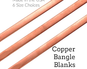 4 Solid Copper Bracelet Cuff Blanks in 6 Sizes, 14 gauge