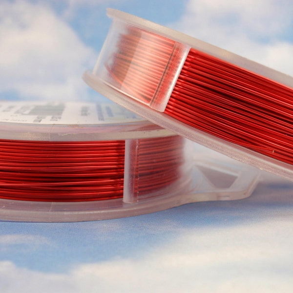 Red Artistic Wire - Permanently Colored - You Pick 16, 18, 20, 22, 24, 26, 28 Gauge – 100% Guarantee