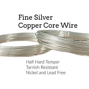 Fine Silver Wire with Copper Core Half Hard Tarnish Resistant YOU Pick Gauge 12, 14, 16, 18, 20, 22, 24, 26 100% Guarantee image 1