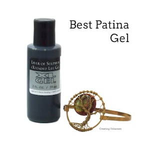 Best Patina Gel - Oxidize Brass, Bronze, Copper, Sterling Silver - Liver of Sulfur -  Free Jump Ring Sample Included - 100% Guarantee