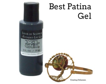 Best Patina Gel - Oxidize Brass, Bronze, Copper, Sterling Silver - Liver of Sulfur -  Free Jump Ring Sample Included - 100% Guarantee