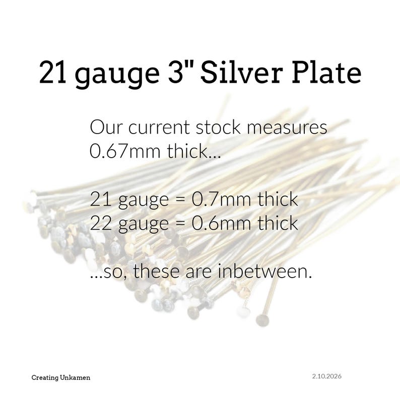 100 Flat Head Pins - Silver Plate, Gold Plate, Antique Silver, Antique Gold, Gunmetal, Rose Gold or Mix - 21 gauge or 24 gauge for Jewelry Silver Plate 21g 3"