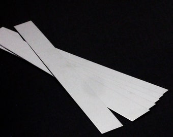 Mirror Finish Stainless Steel Sheet Strip in 9 Sizes - 1 Foot Lengths