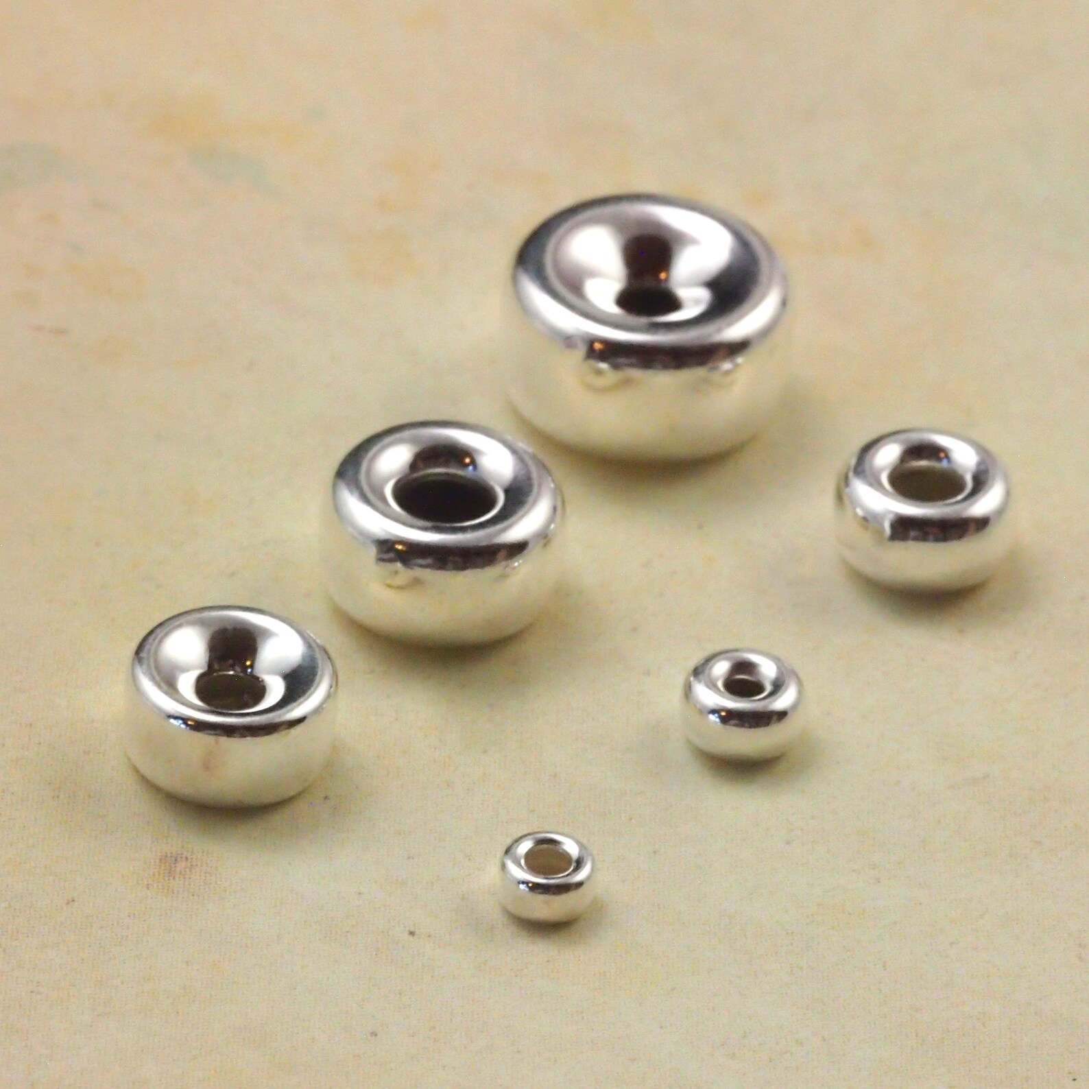 50 Sterling Silver 4mm Rondelle Beads – Spacer Beads, Made In USA