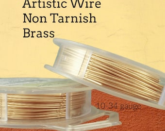 Artistic Wire Non Tarnish Brass 10, 12, 14, 16, 18, 20, 22, 24, 26, 28, 30, 32, 34 gauge