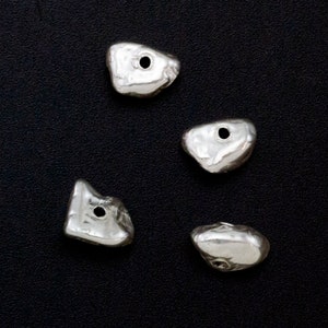 Sterling Silver Nugget Beads -  7.5mm X 5mm