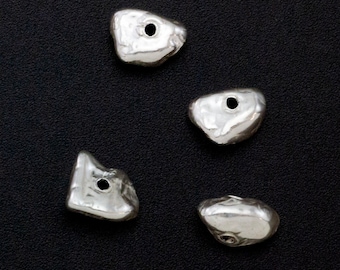 Sterling Silver Nugget Beads -  7.5mm X 5mm