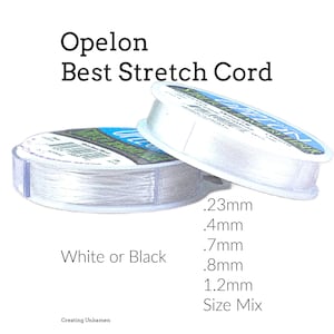 Opelon Best Stretch Cord para Pulseiras de Miçangas - Branco ou Preto