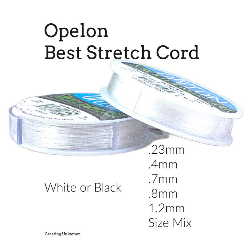 Opelon Best Stretch Cord for Bead Bracelets White or Black image 1