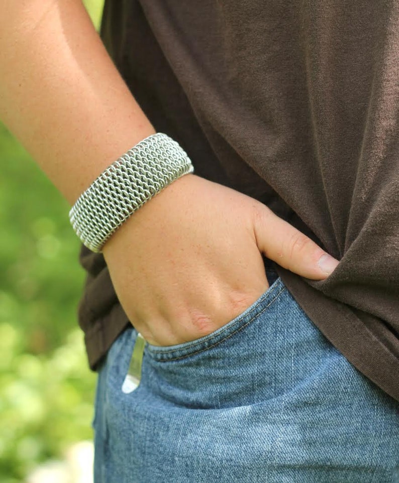 Dragonscale Bracelet Kit or Ready Made Handcrafted Jump Rings in Comfortable Aluminum