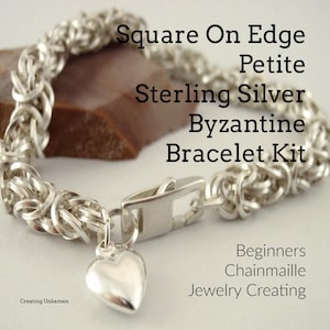 Kit Petite On Edge Square Sterling Silver Bracelet Beyond Byzantine - Deslumbrante Joia em Cota de Malha Criativa
