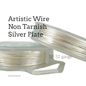 Artistc Wire Non Tarnish Silver Plate 10, 12, 14, 16, 18, 20, 22, 24, 26, 28, 30, 32 gauge 100% Guarantee image 1