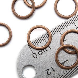 50 14 gauge 14mm OD Soldered Closed Jump Rings Silver Plate or Antique Copper Best Commercially Made 100% Guarantee image 2