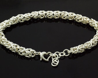 Sterling Silver Bracelet - Beyond Basic Byzantine Chainmaille Jewelry Creating