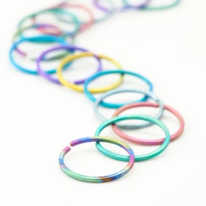 Colorful Hypoallergenic Simple Hoop in Square Titanium 12, 14, 16, 18, 20 gauge You Pick Color and Diameter image 1