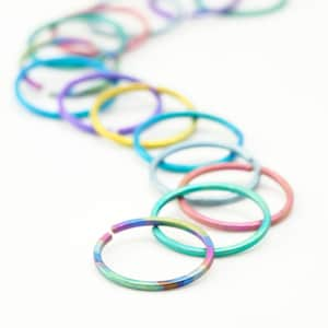 Colorful Hypoallergenic Simple Hoop in Square Titanium 12, 14, 16, 18, 20 gauge - You Pick Color and Diameter