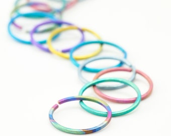 Colorful Hypoallergenic Simple Hoop in Square Titanium 12, 14, 16, 18, 20 gauge - You Pick Color and Diameter