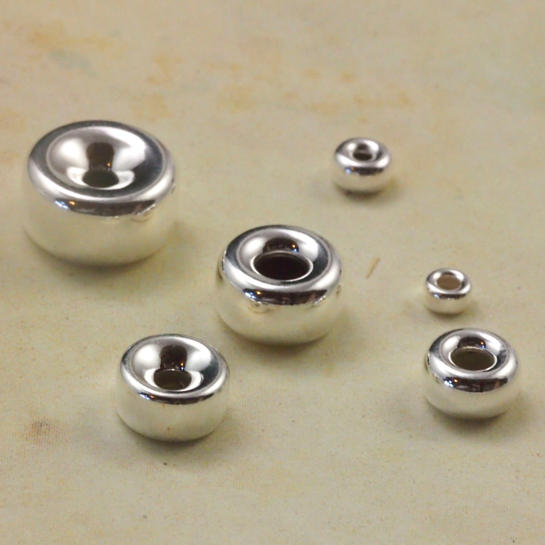 Sterling silver deals rondelle beads