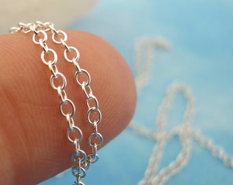 Argentium Sterling Silver Cable Chain 1.7mm Any Length Necklace
