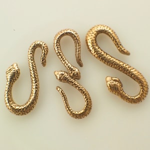 1 Cast Bronze Snake S-Hook Clasp You Pick Style Made in the USA 100% Guarantee image 1