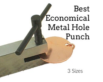 Best Economical Metal Hole Punch In Three Sizes - Free Sample Pack of Stamping Discs Included