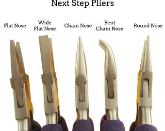 1 Next Step Jewelry Makers Pliers - Perfect for Intermediates and Beyond - Professionally Prepped - Flat, Wide, Chain, Bent Chain, Round