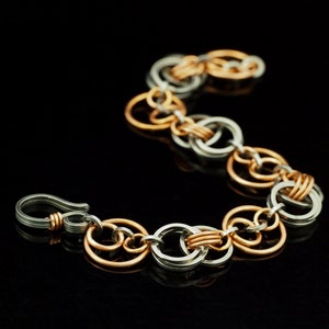Tutorial Bracelet Crop Circles Stainless Steel and Copper Chainmaille Instructions