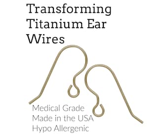 10 pairs Anodized Titanium Ear Wires, Medical Grade, Transforming Style, 21 gauge - Made in the USA
